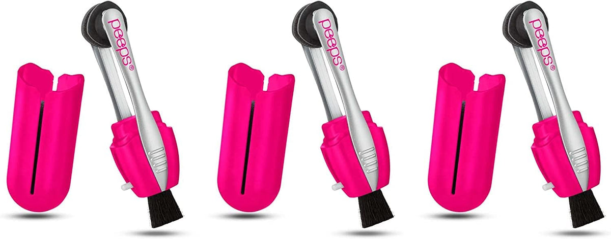 Peeps CarbonKlean pink 3-count pack cleans glasses without liquids for a crisp view