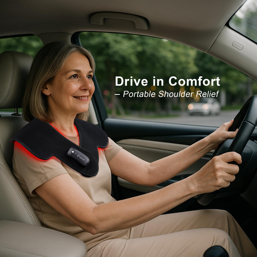 PEEWF neck-and-shoulder use-case illustration shows versatile comfort