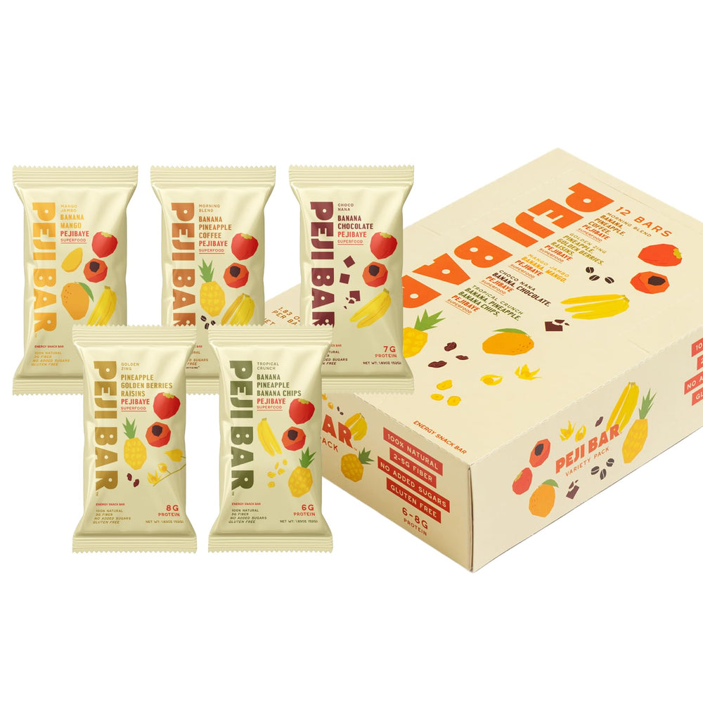 PEJI BAR Variety Pack 12-count with five flavors for on-the-go energy