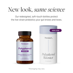 Pendulum Polyphenol Booster label info, non-GMO and third-party tested
