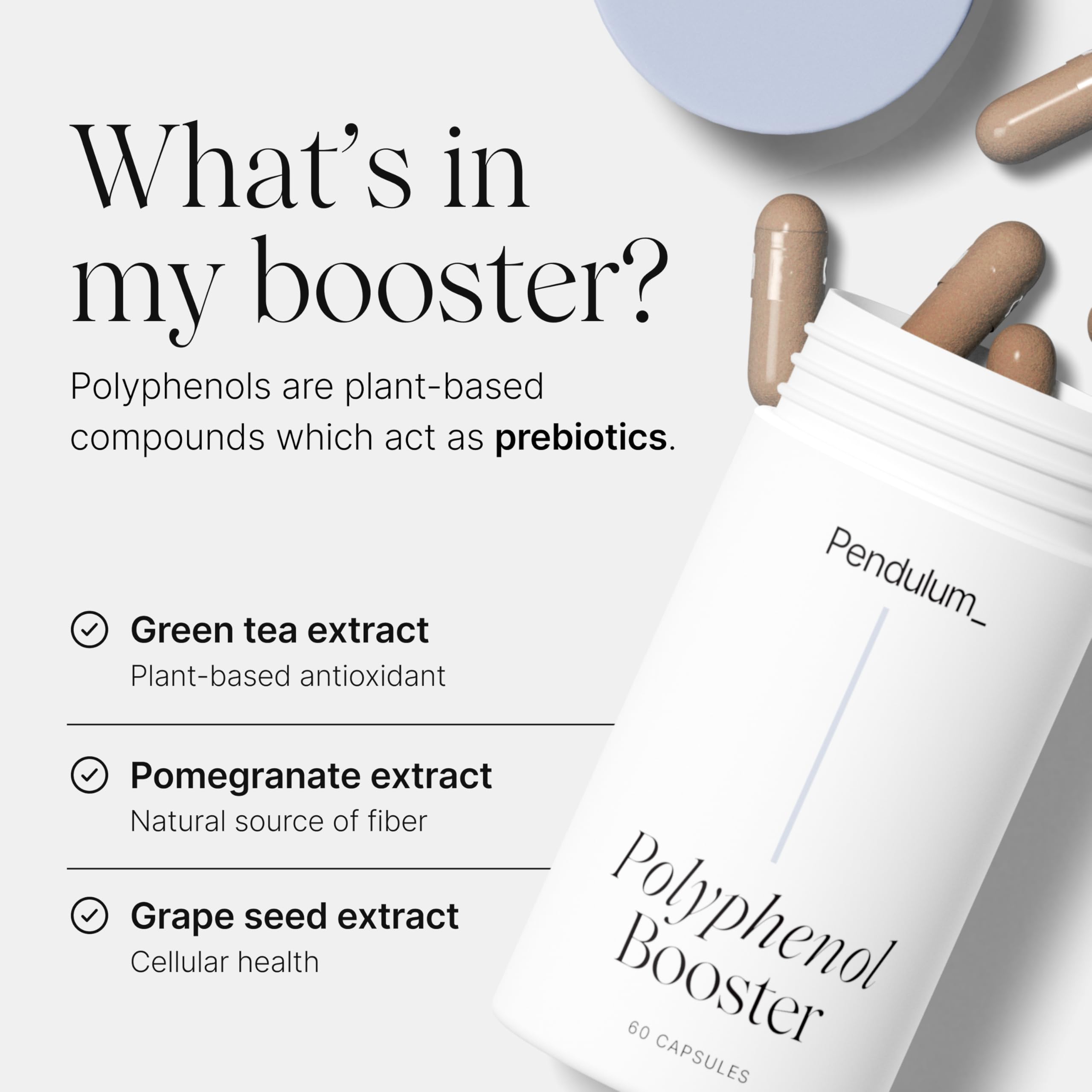 Pendulum Polyphenol Booster pour, easy daily dose for gut support