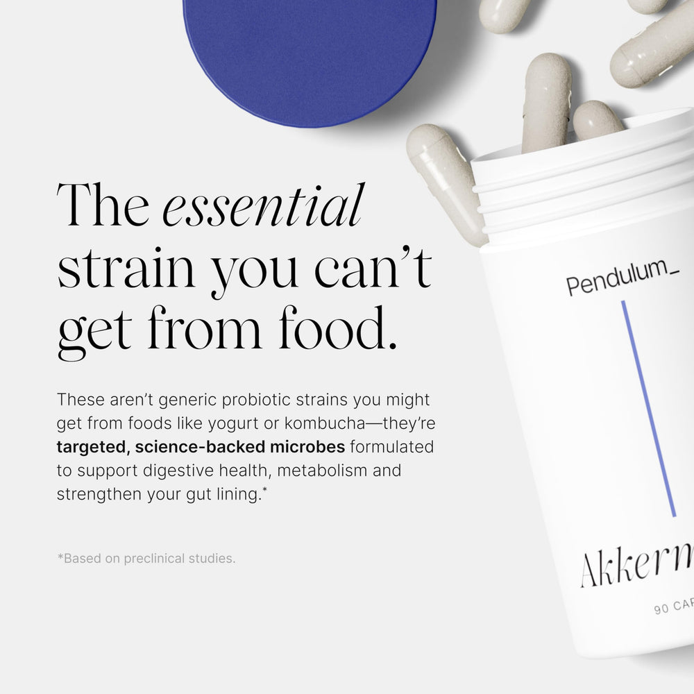 Pendulum prebiotic fiber capsule highlighting fiber synergy for digestion.