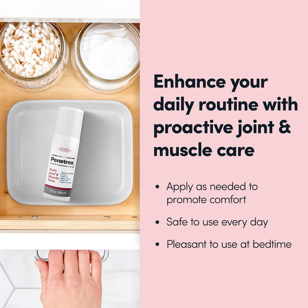 Penetrex application on knee suggests post-activity relief