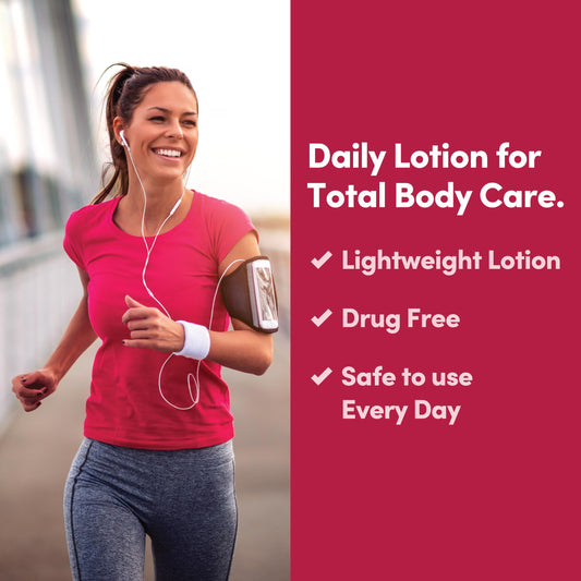 Penetrex lightweight daily-care lotion shows a smooth, non-greasy texture for larger areas.