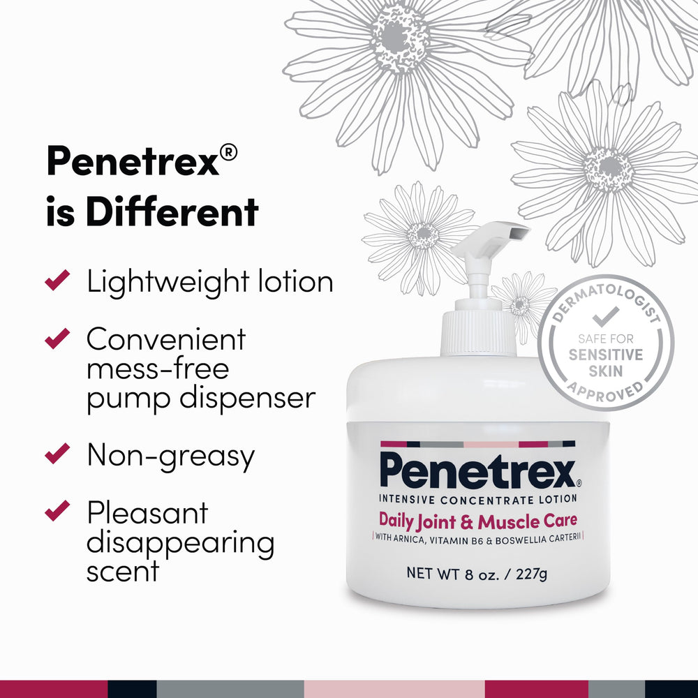 Penetrex quick-absorbing lotion application illustrates mess-free use before dressing.