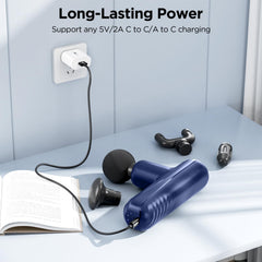 PENJOY Mini Massage Gun with four heads for versatile muscle targeting