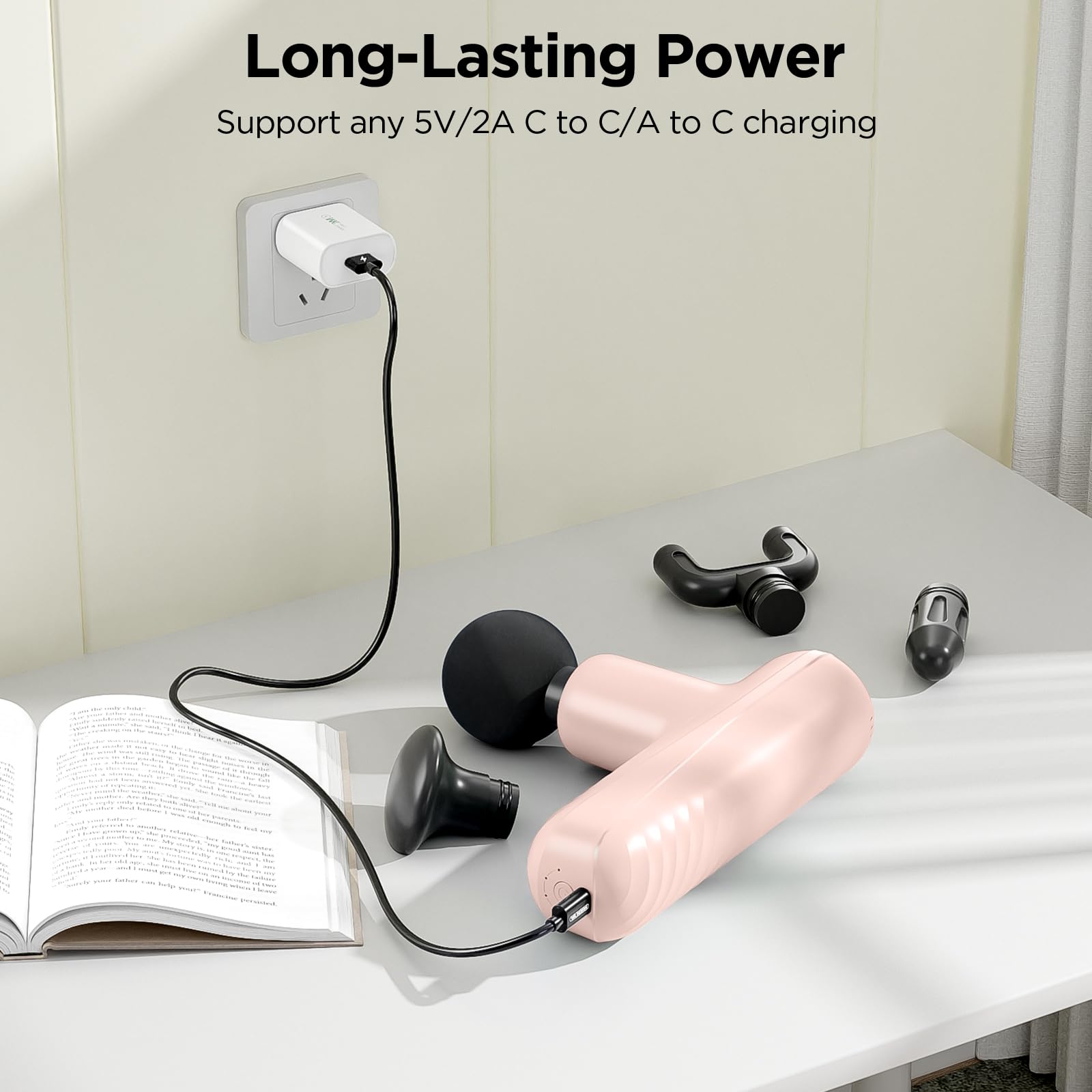 Penjoy Mini Massage Gun with four heads for targeted relief.