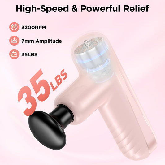 Penjoy Mini Massage Gun pink color for easy grip and style.