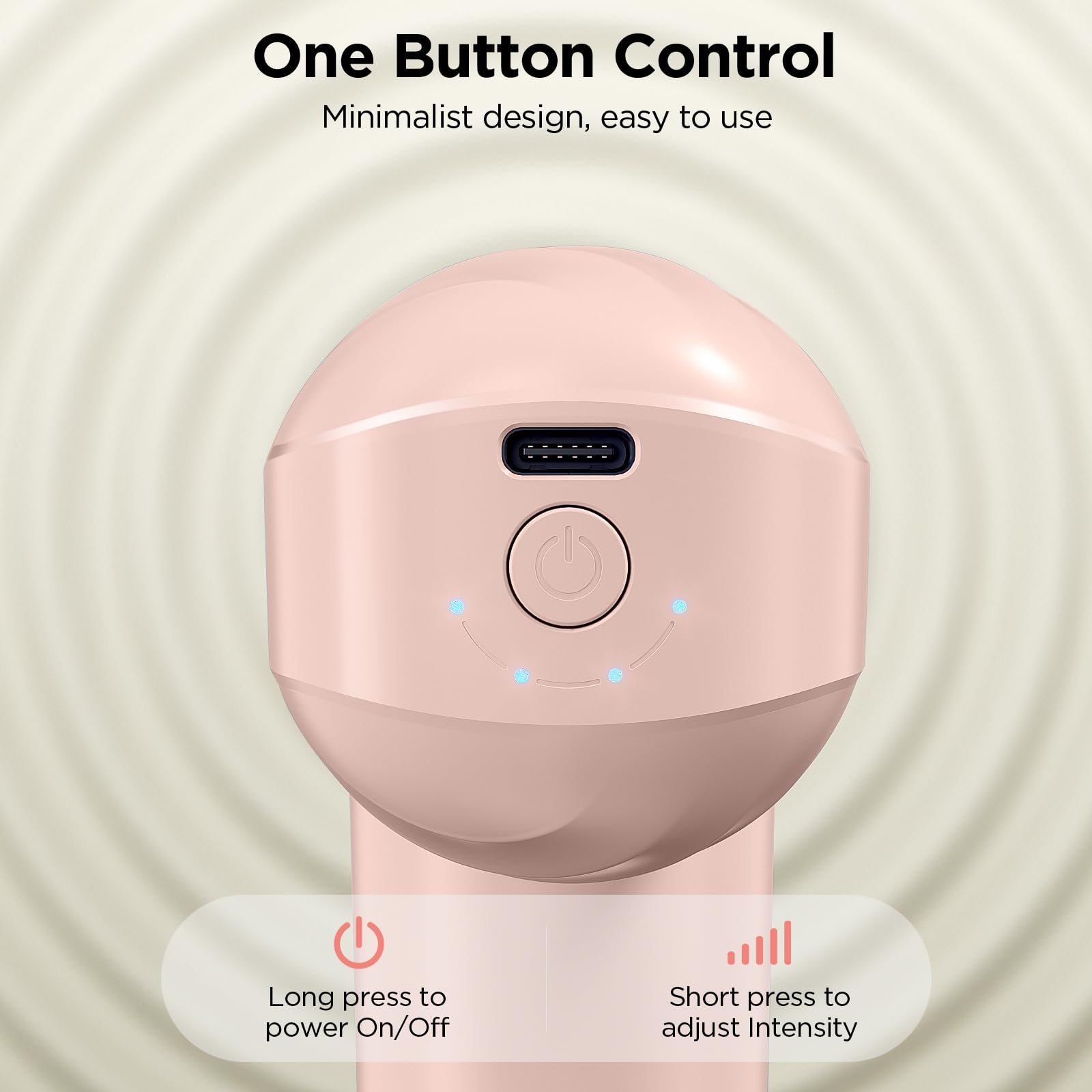 Penjoy Mini Massage Gun charging via USB-C for convenience on the go.