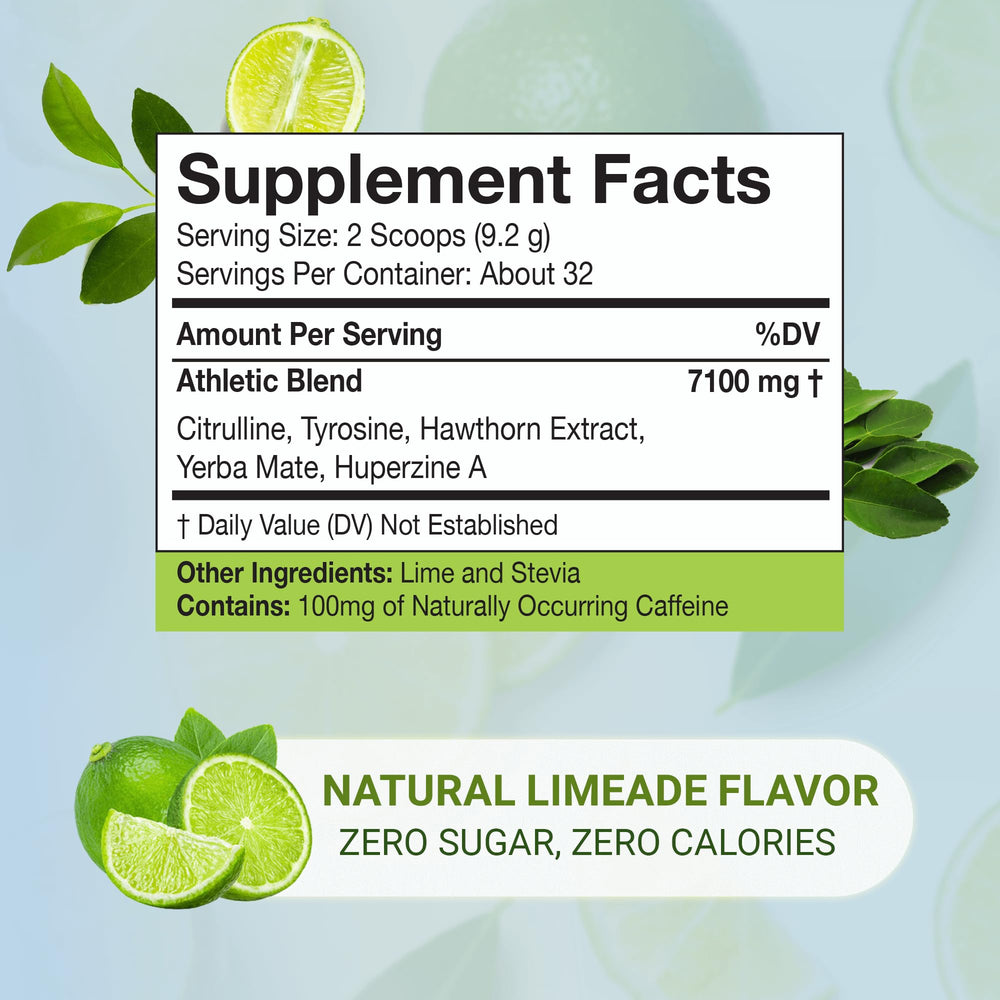 People's Chemist The Pre-Workout Lime bottle label shows sugar-free lime formula