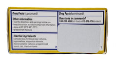 Pepcid AC dosage label close-up shows easy, water-assisted use.
