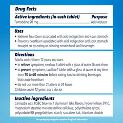 Close-up of Pepcid AC icy mint coating for a refreshing feel