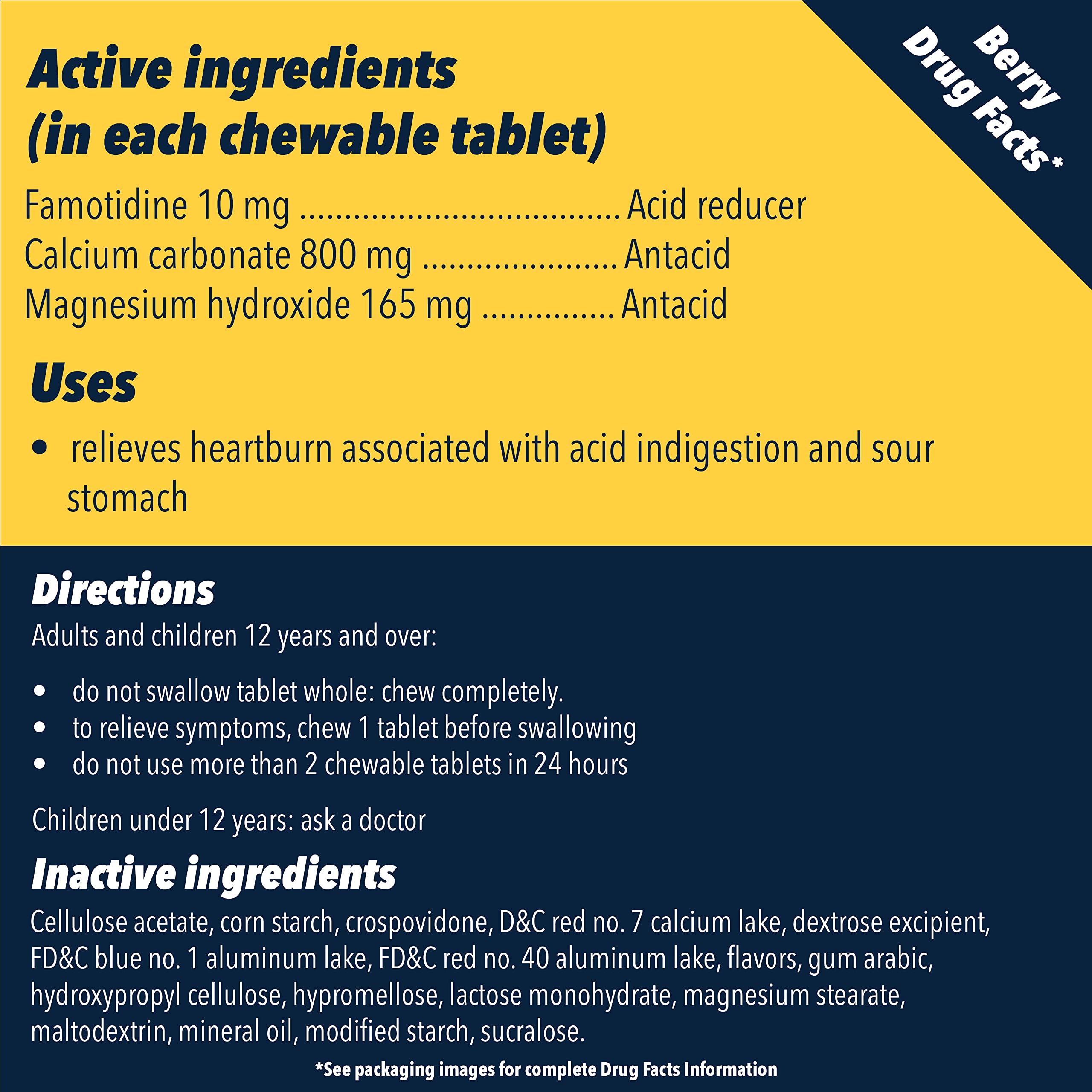 Berry-flavored Pepcid Complete chewables ready to take on the go.