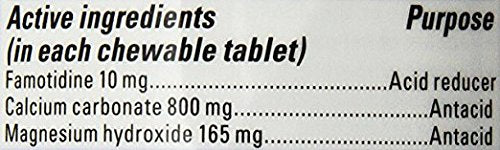Pepcid Complete Berry chewables on table ready to take