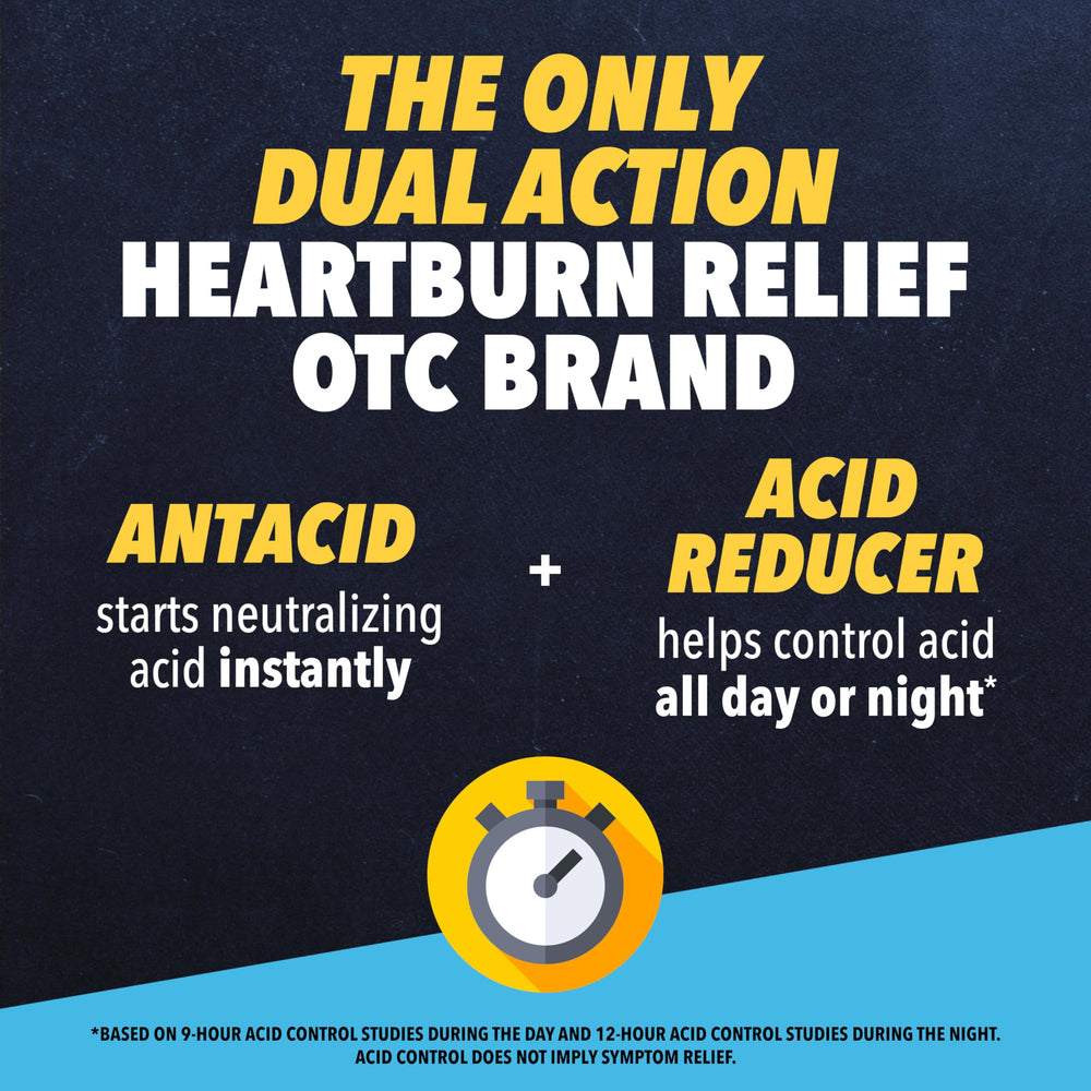 Mint flavor Pepcid Complete chews ready for on-the-go relief.