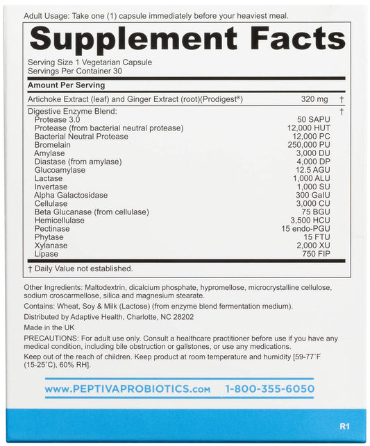 Close-up of Peptiva capsules highlighting easy daily digestive support.