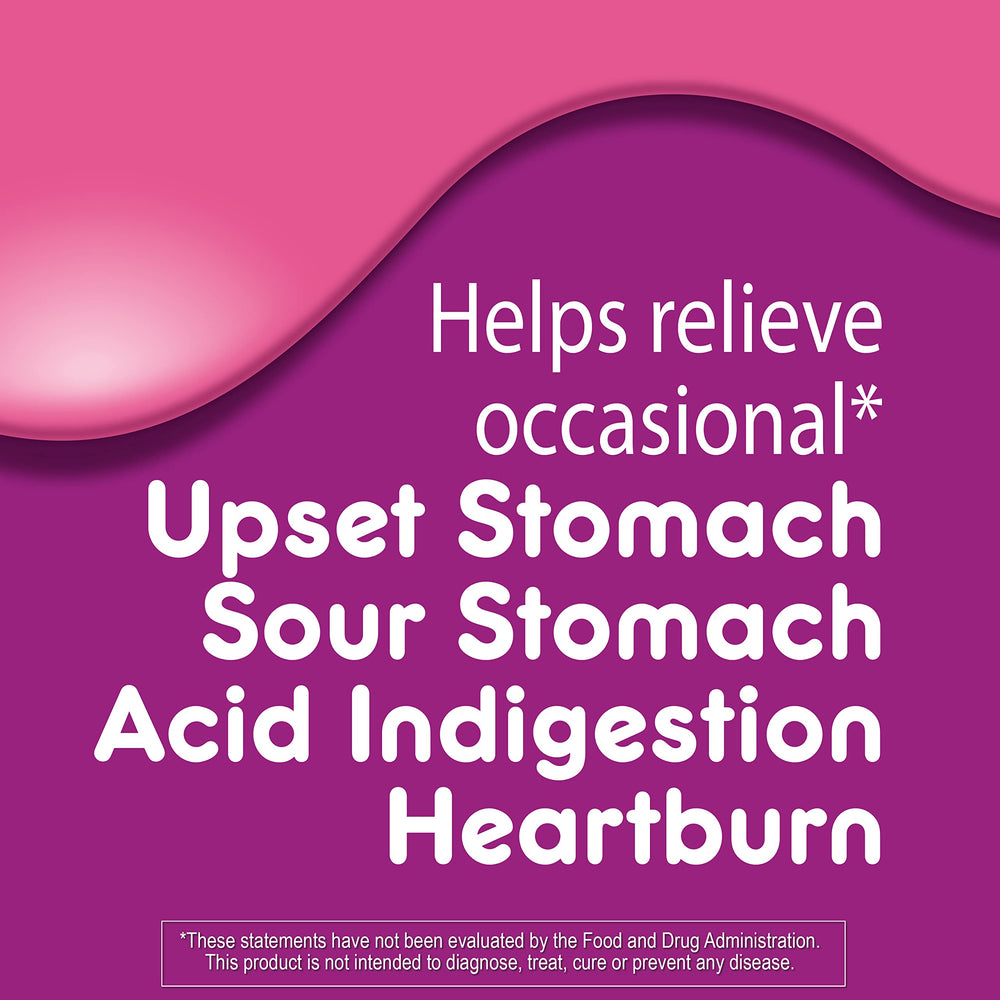 Gummy dose shown for easy relief from upset stomach.