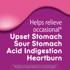 Gummy dose shown for easy relief from upset stomach.