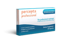 Percepta Professional Brain Supplement bottle on a clean counter for daily focus support