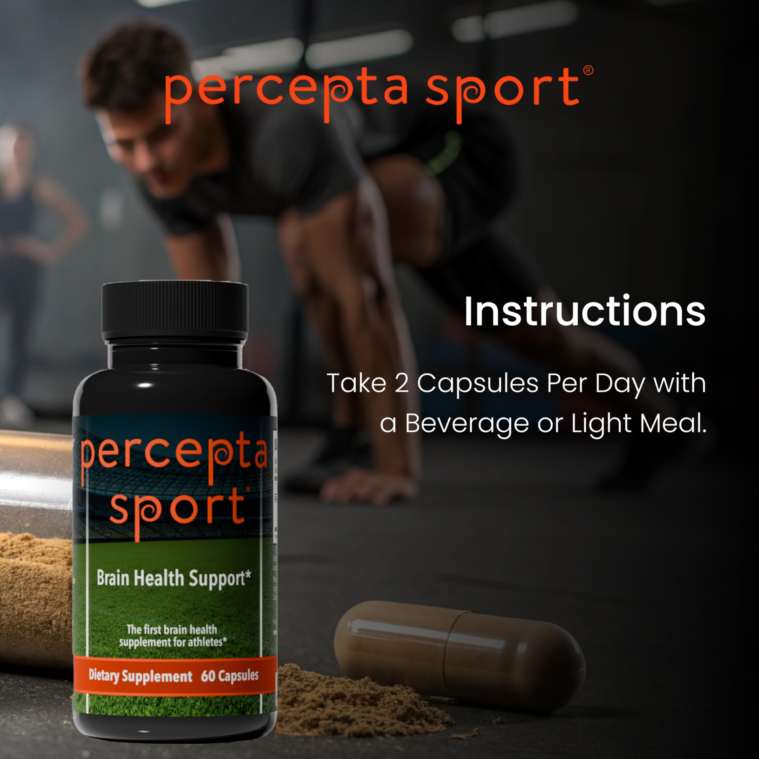 Percepta Sport 30-day supply box shown beside timer.