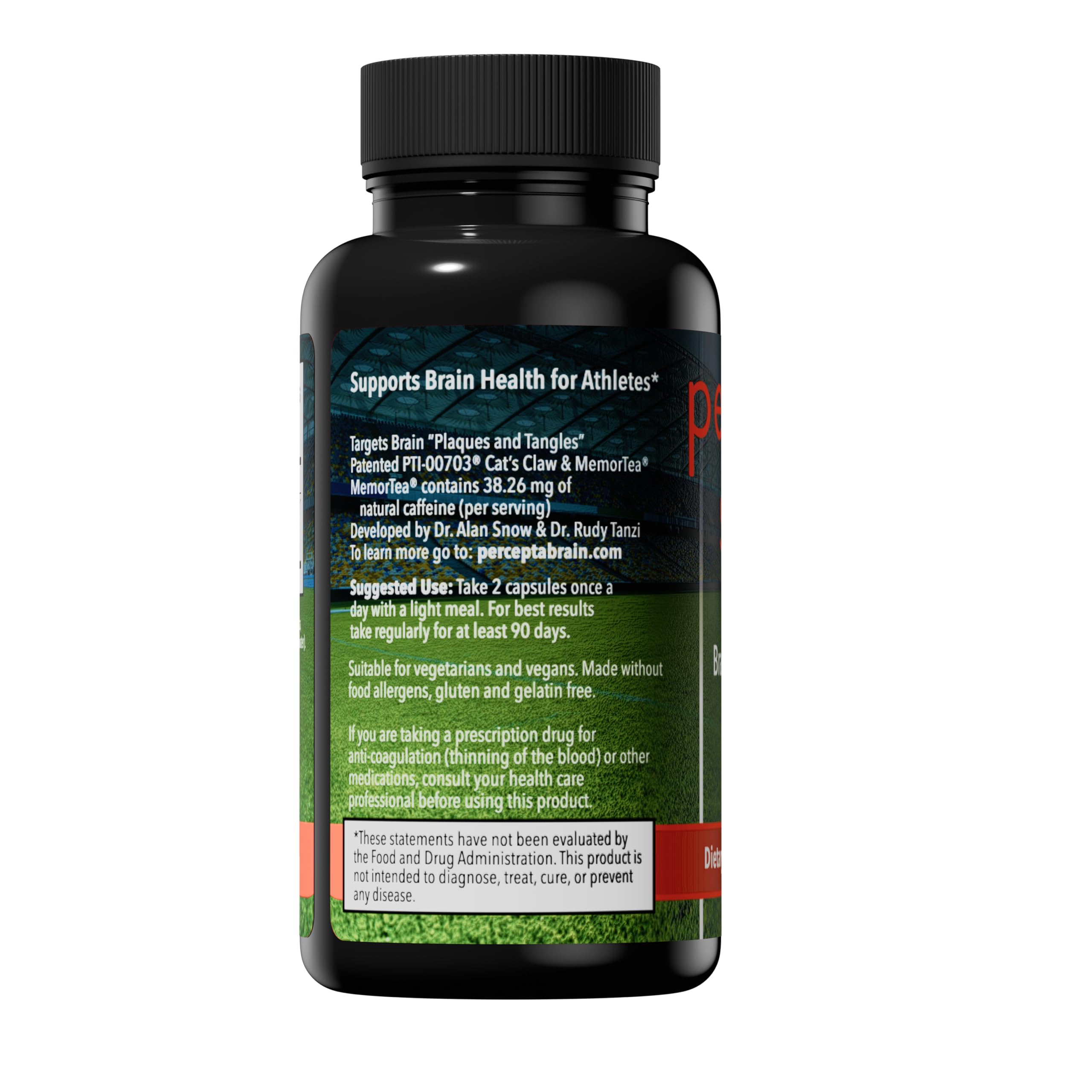 Percepta Sport MemorTea tea extract detail highlighting mental clarity.
