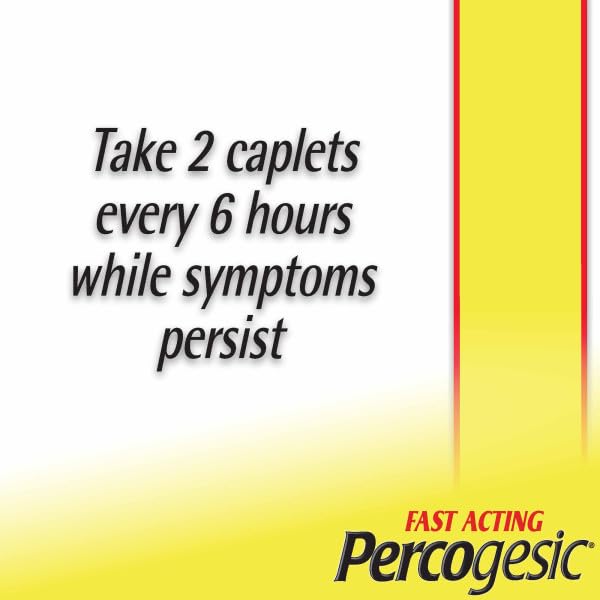 Percogesic Original Strength bottle label highlighting aspirin-free formula