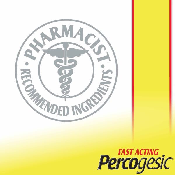 Close-up of Percogesic coated tablets designed for easy swallowing