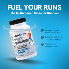 PEREGRUNE bottle on running shoe for on-the-go supplementation.
