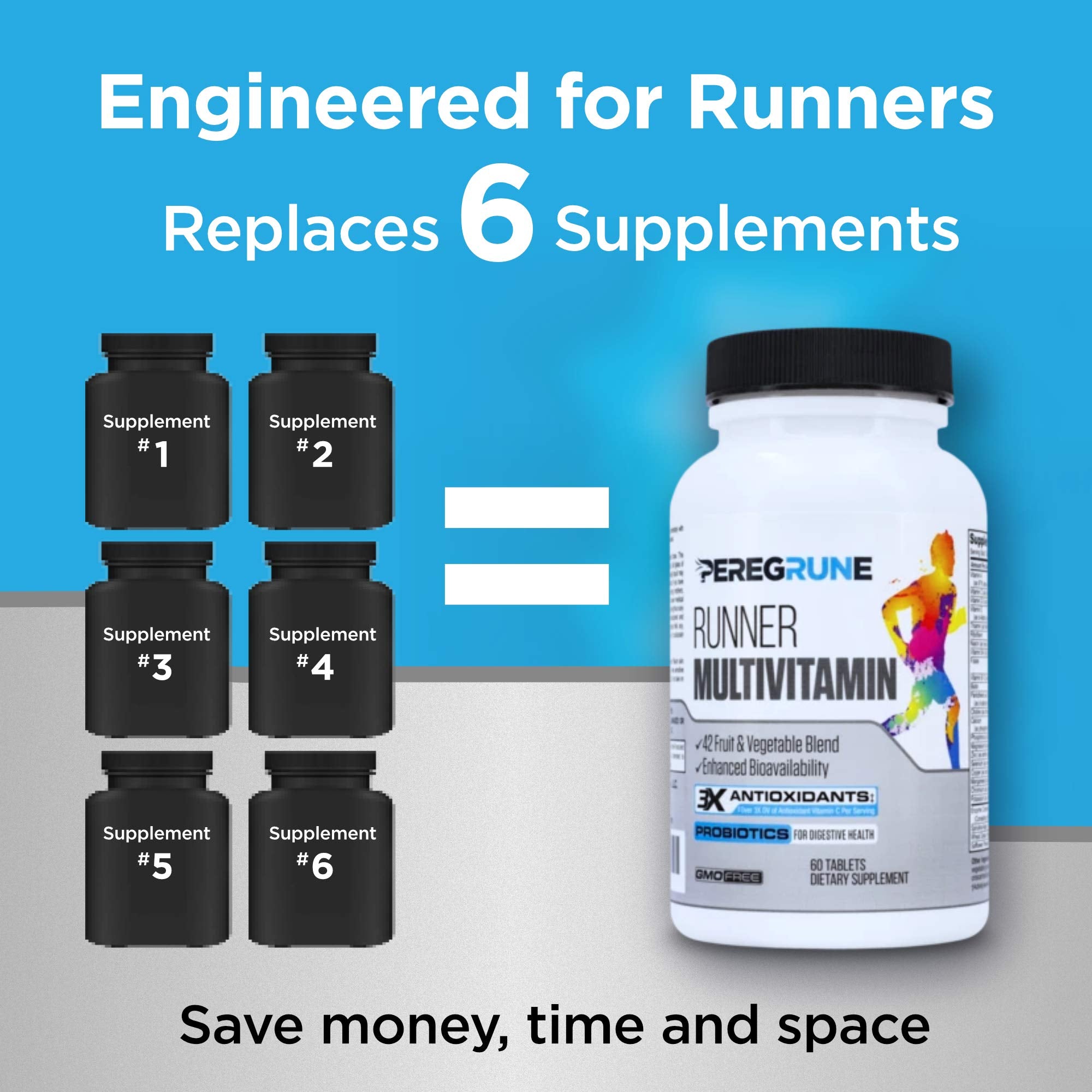 PEREGRUNE Omega-3 pills with spoon suggesting easy daily intake for recovery.