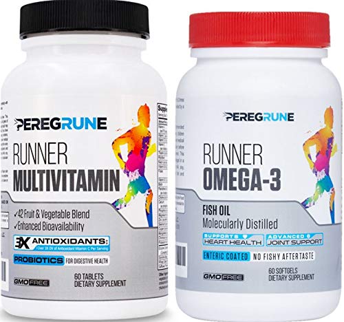 PEREGRUNE Runner Multivitamin bottle for energy support on runs.