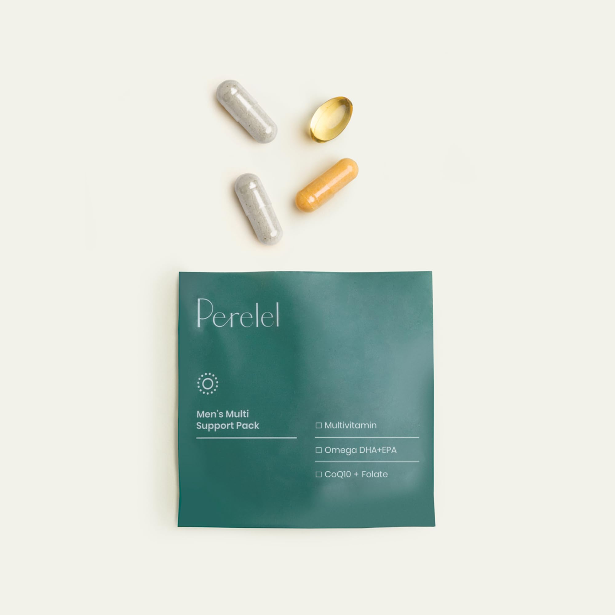 Perelel two multivitamin capsules per pack for easy daily supplementation.
