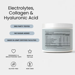 Perelel hydration powder dissolving in a glass