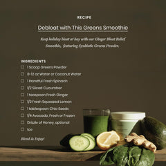 Acai berry flavored powder stirred into a cup, tasty daily greens.