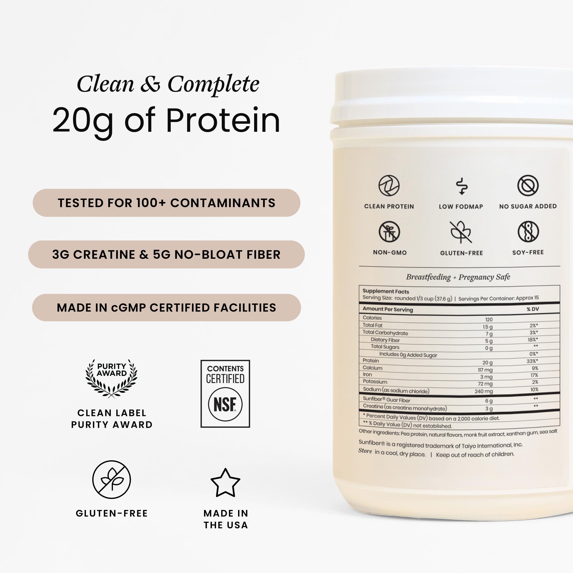 Perelel Triple-Support protein scoop with powder for quick daily protein intake