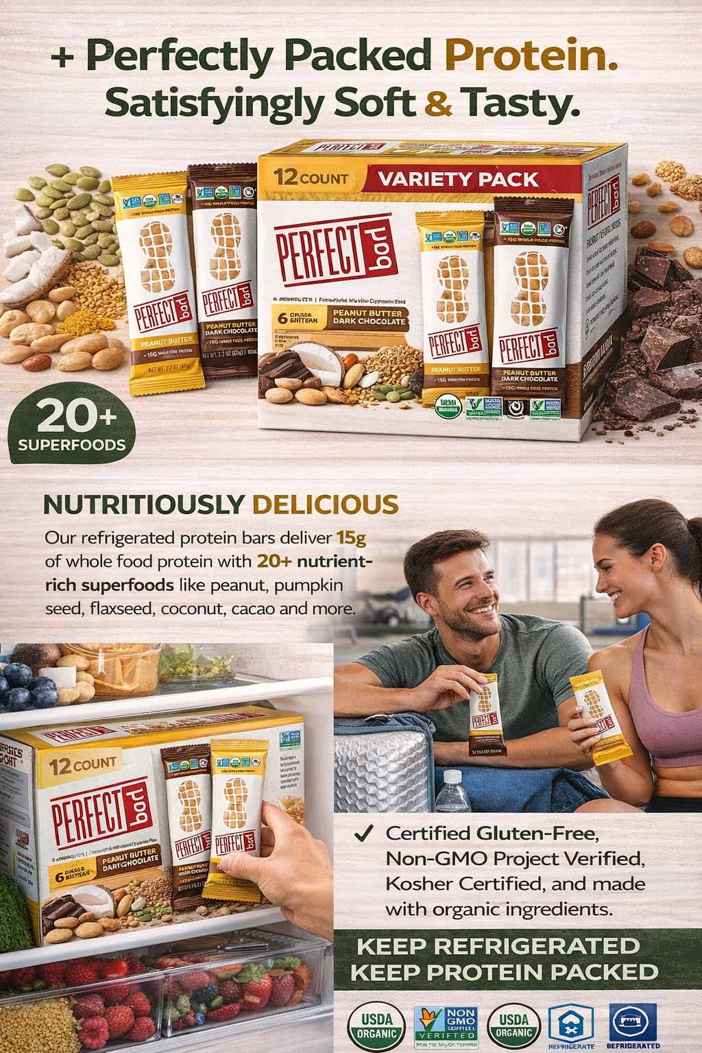 Perfect Bar kosher certified bar for diverse dietary needs.