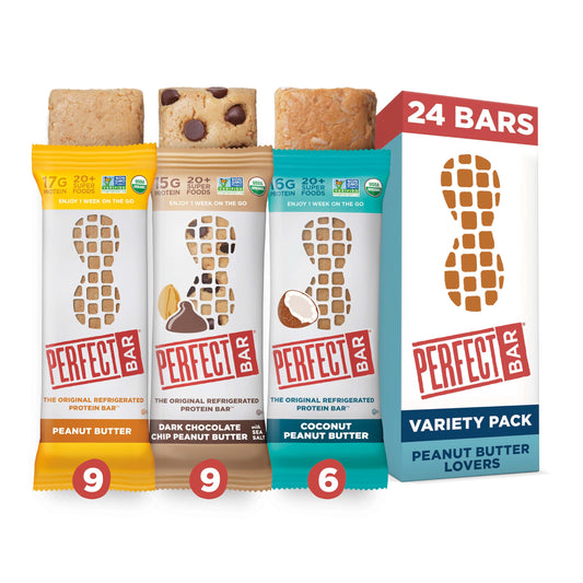 Perfect Bar Original variety-pack packaging, ideal for quick, protein-rich snacks.