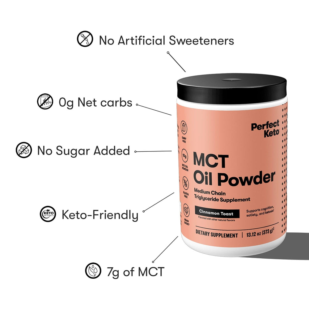 Perfect Keto MCT Oil Powder protein shake addition.