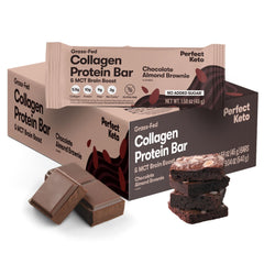 Perfect Keto Bars almond butter brownie bar — keto-friendly snack with collagen and MCT for steady energy