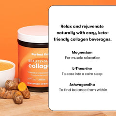 Perfect Keto Beauty + Sleep ingredient panel showing biotin and hyaluronic acid