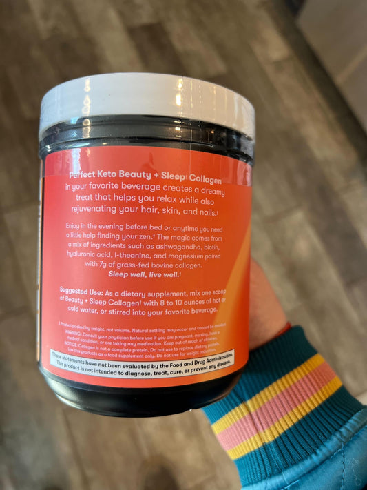 Perfect Keto Beauty + Sleep scoop dispense for easy nightly portion control