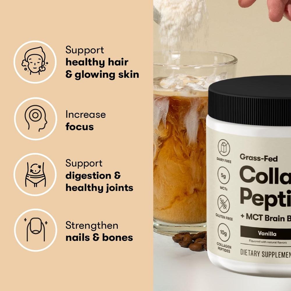 Elegant jar display of Perfect Keto Collagen Peptides types I & III