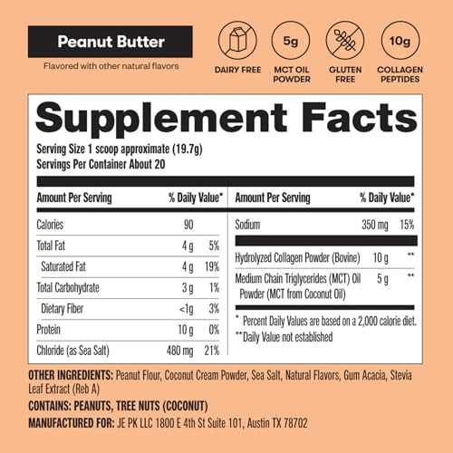 Perfect Keto Collagen Peptides scoop included for easy mixing into drinks