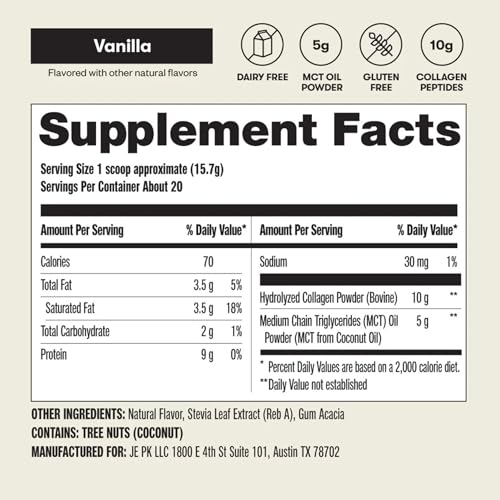 Perfect Keto Collagen Peptides vanilla taste pour, aroma inviting.