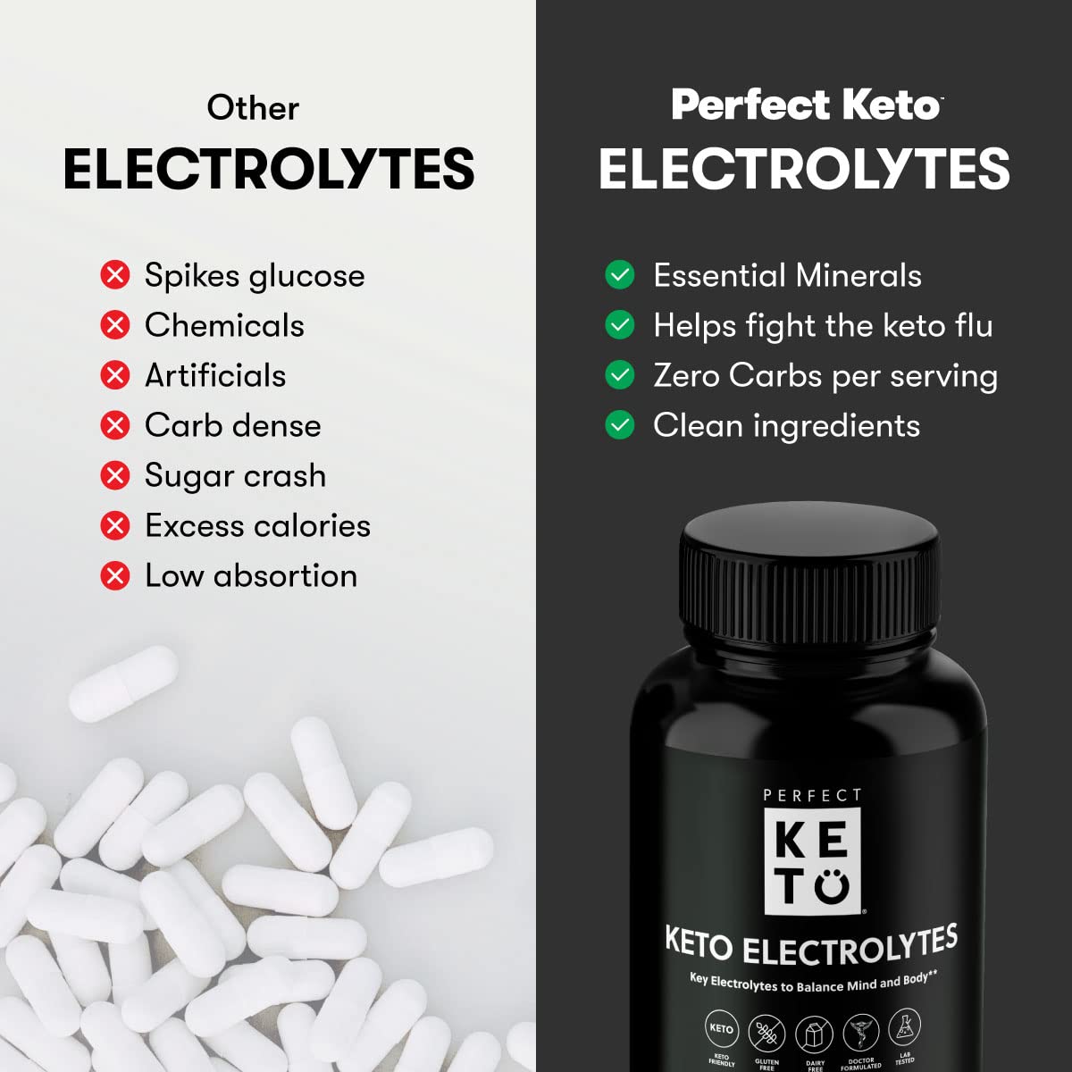 Capsules in hand illustrate easy-to-swallow form for on-the-go
