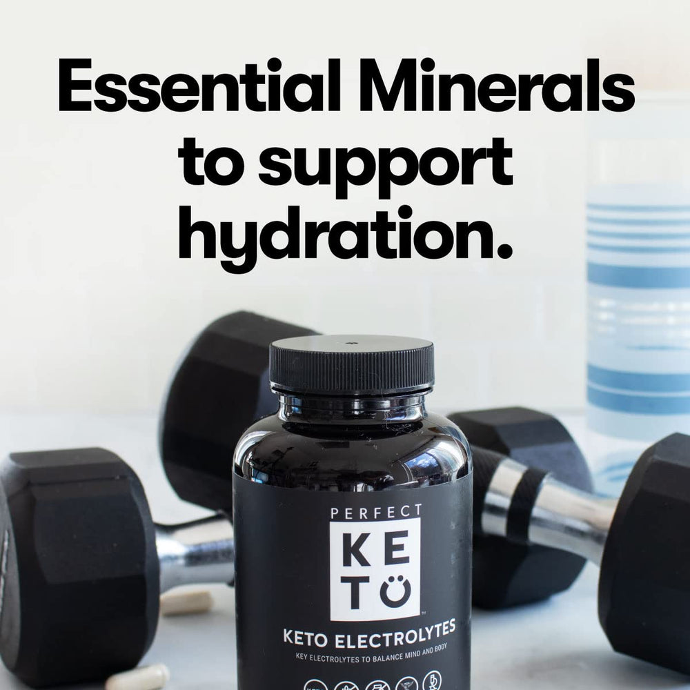 Morning hydration with water and Perfect Keto electrolytes capsules