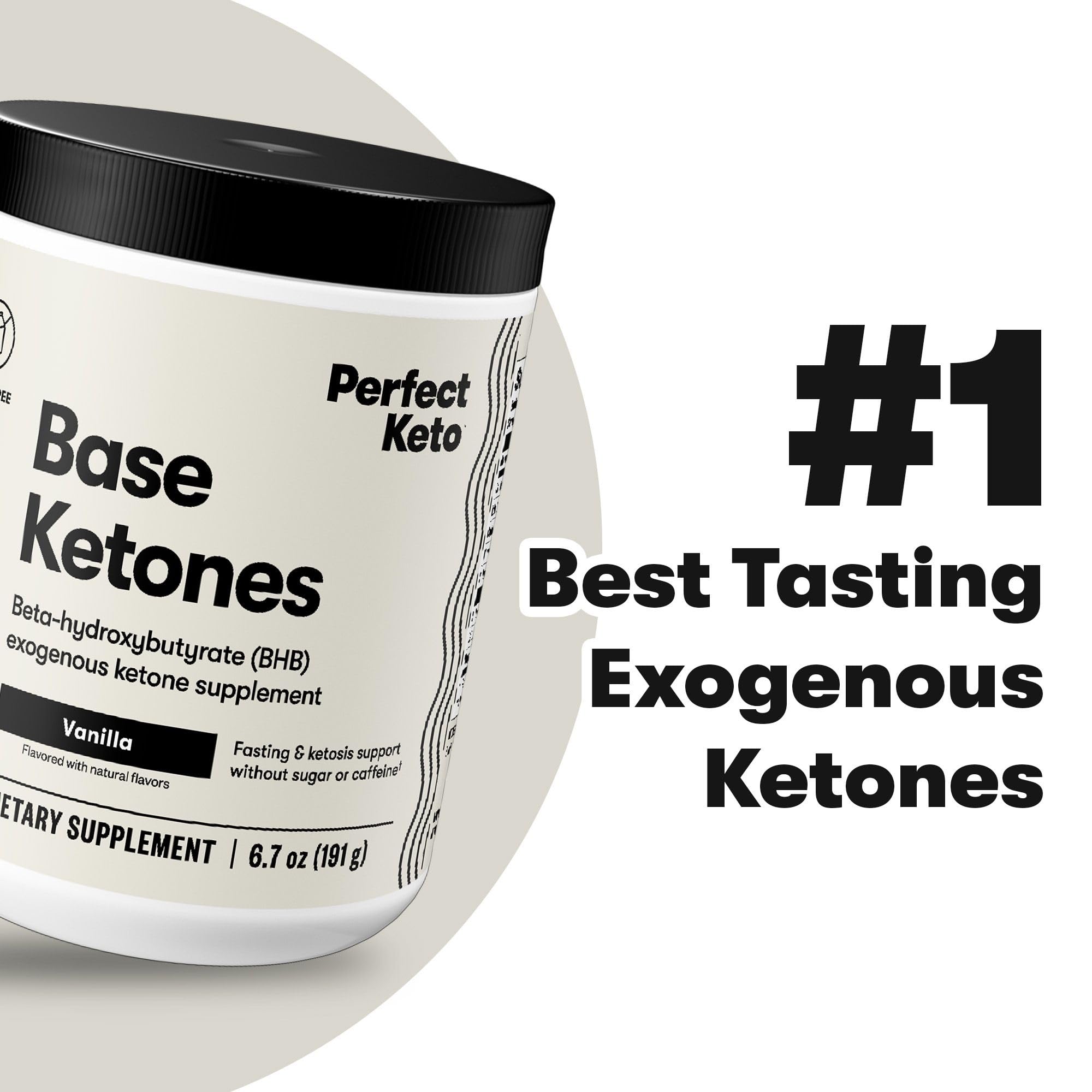 Perfect Keto exogenous ketones powder vanilla shake ready for a post-workout sip