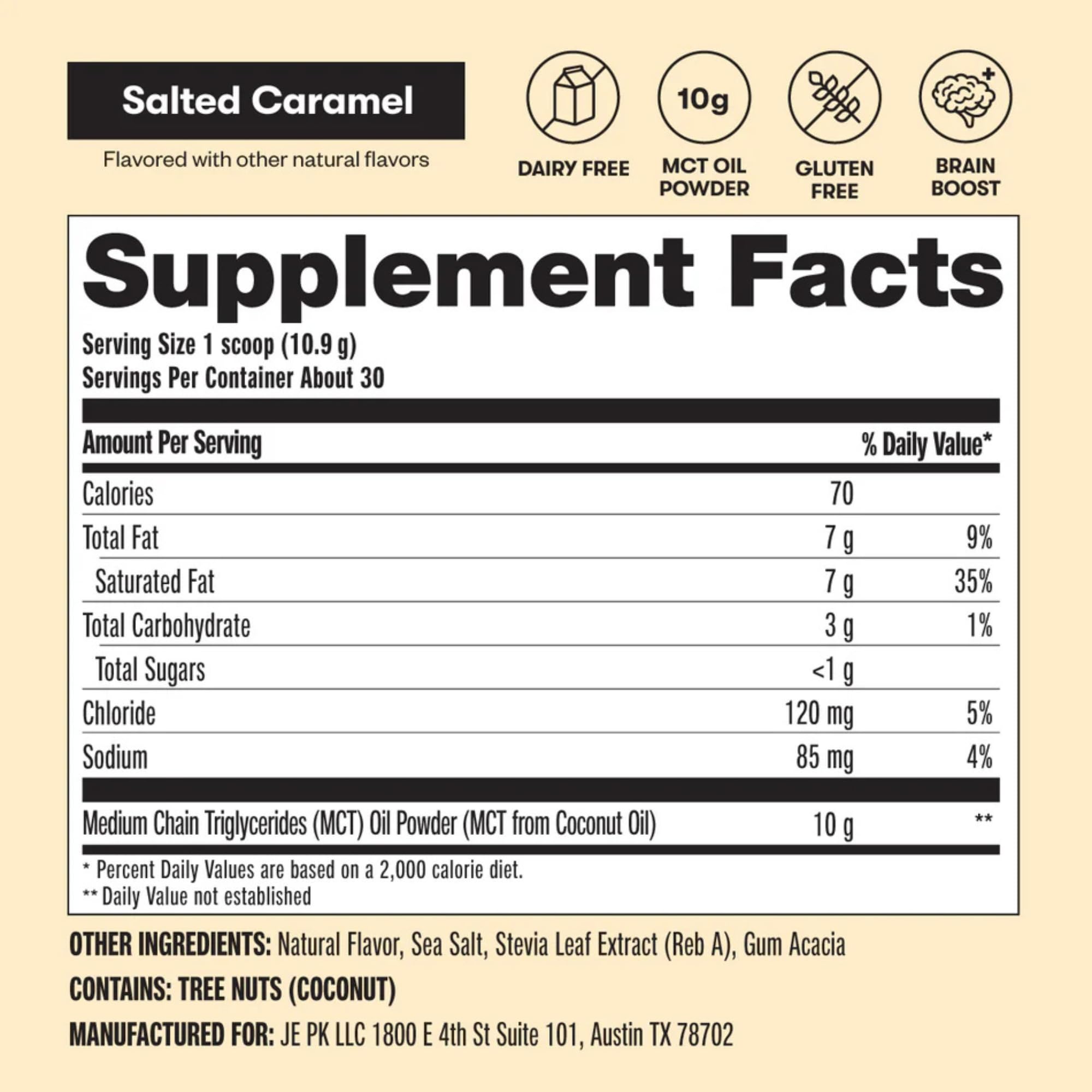 Measuring spoon with Perfect Keto MCT powder for easy prep.