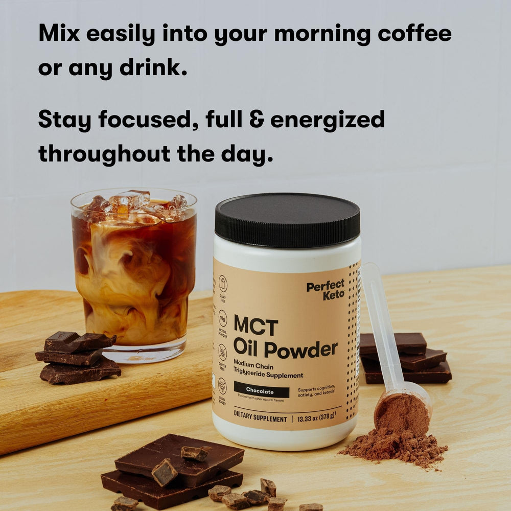 Perfect Keto MCT powder oat bran base, dairy-free and gluten-free
