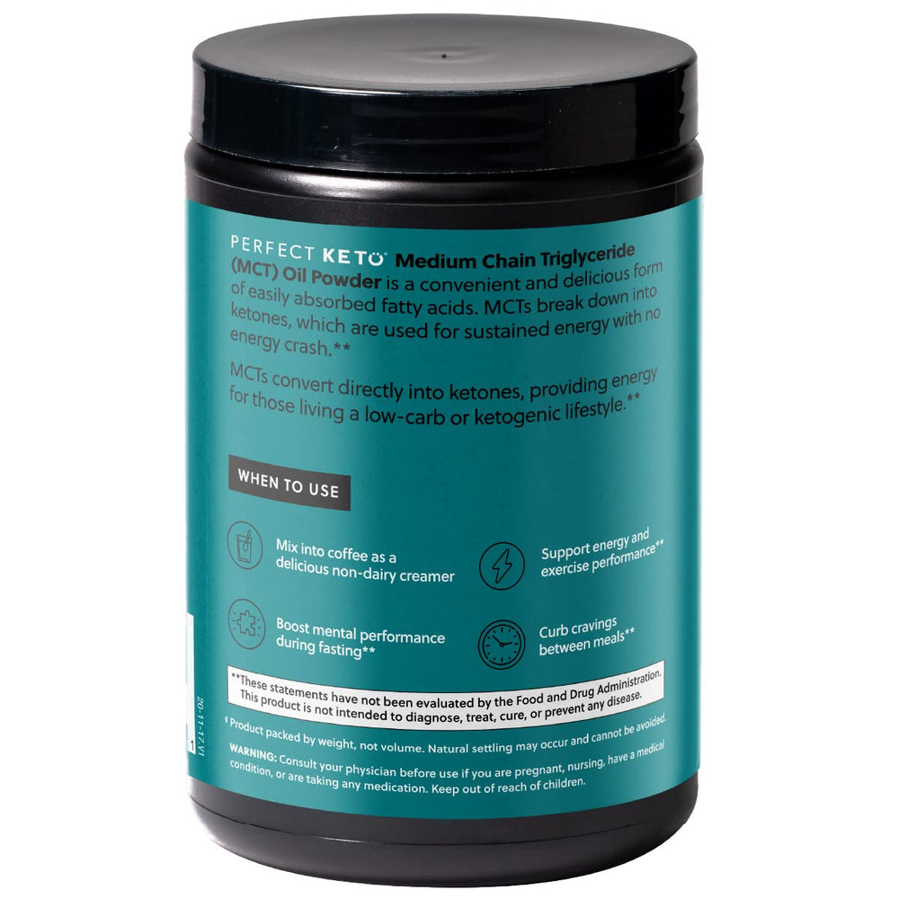 Perfect Keto vanilla MCT powder smoothie mix creates keto-friendly shake flavor