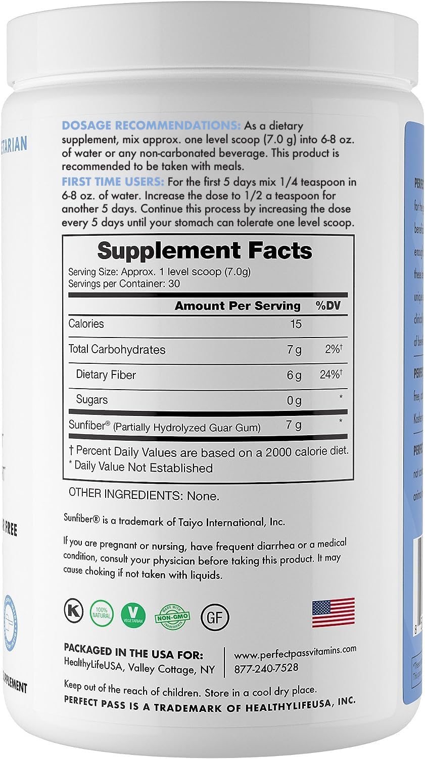 PERFECT PASS PHGG powder dissolves in water with no taste for easy mixing.